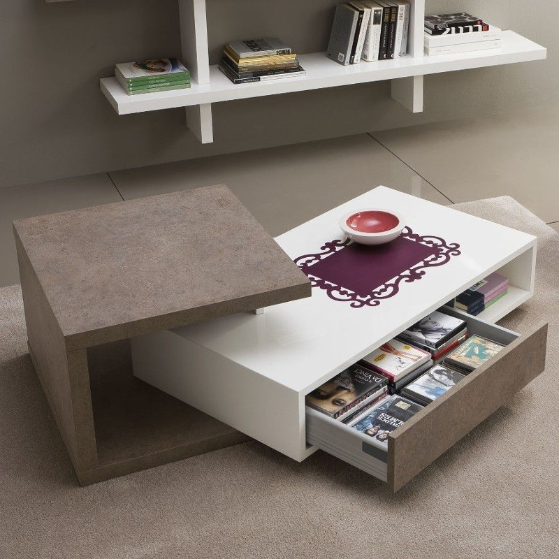 Anders tavolino da fumo in legno con contenitore 140 x 60 cm