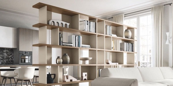 Come Creare una Parete Divisoria tra Cucina e Soggiorno con una Libreria